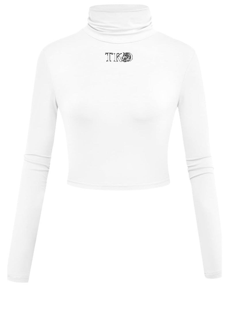 Women Crop Top Turtleneck Long Sleeve