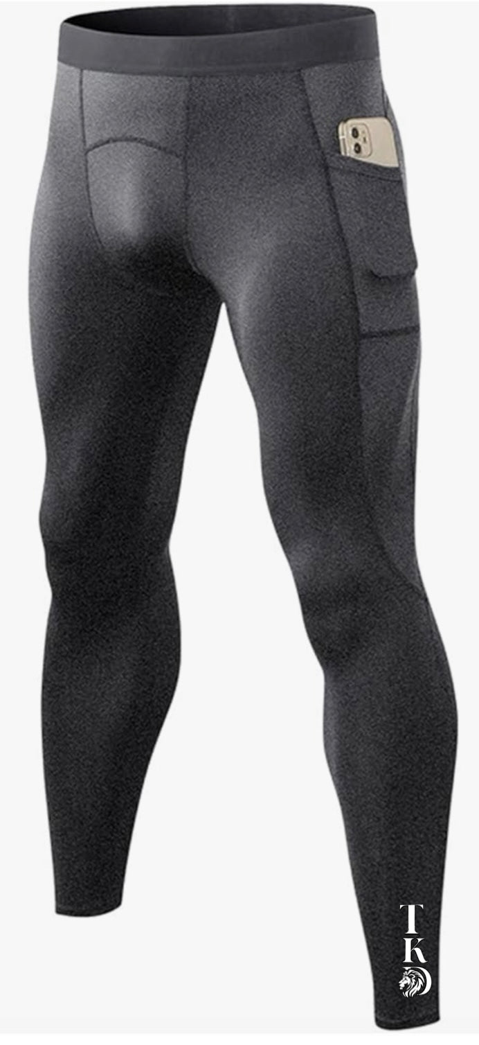 Men's Sports Compression Tights Leggings With Pockets