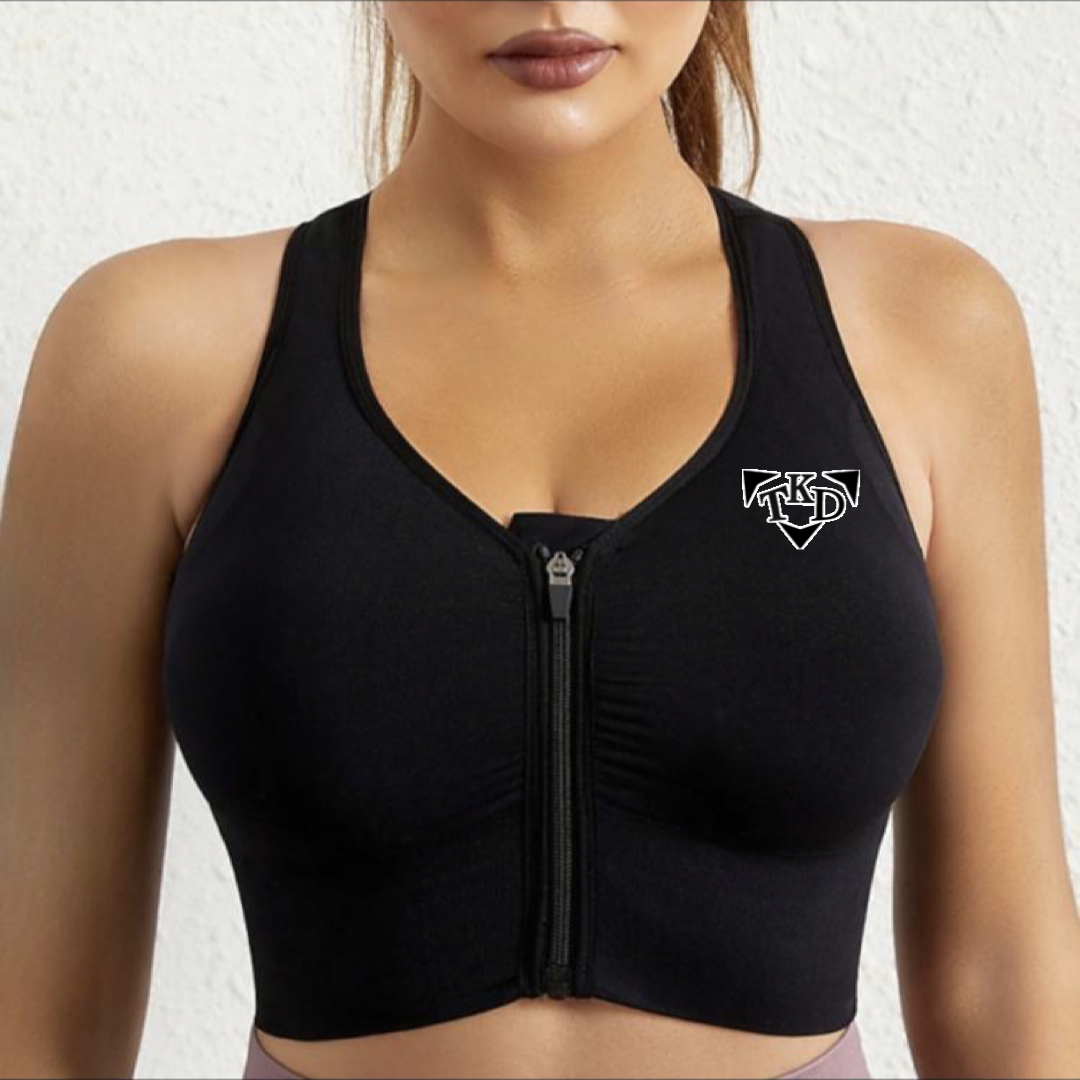 Women's Front Zipper Sports Bra