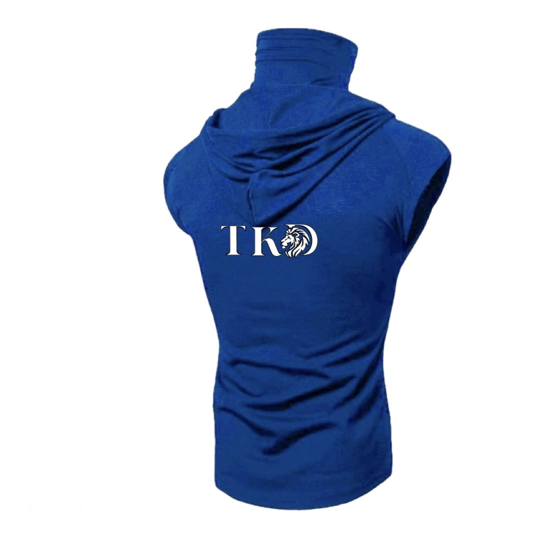 Men No Sleeves T-Shirt Hoodie With Mask