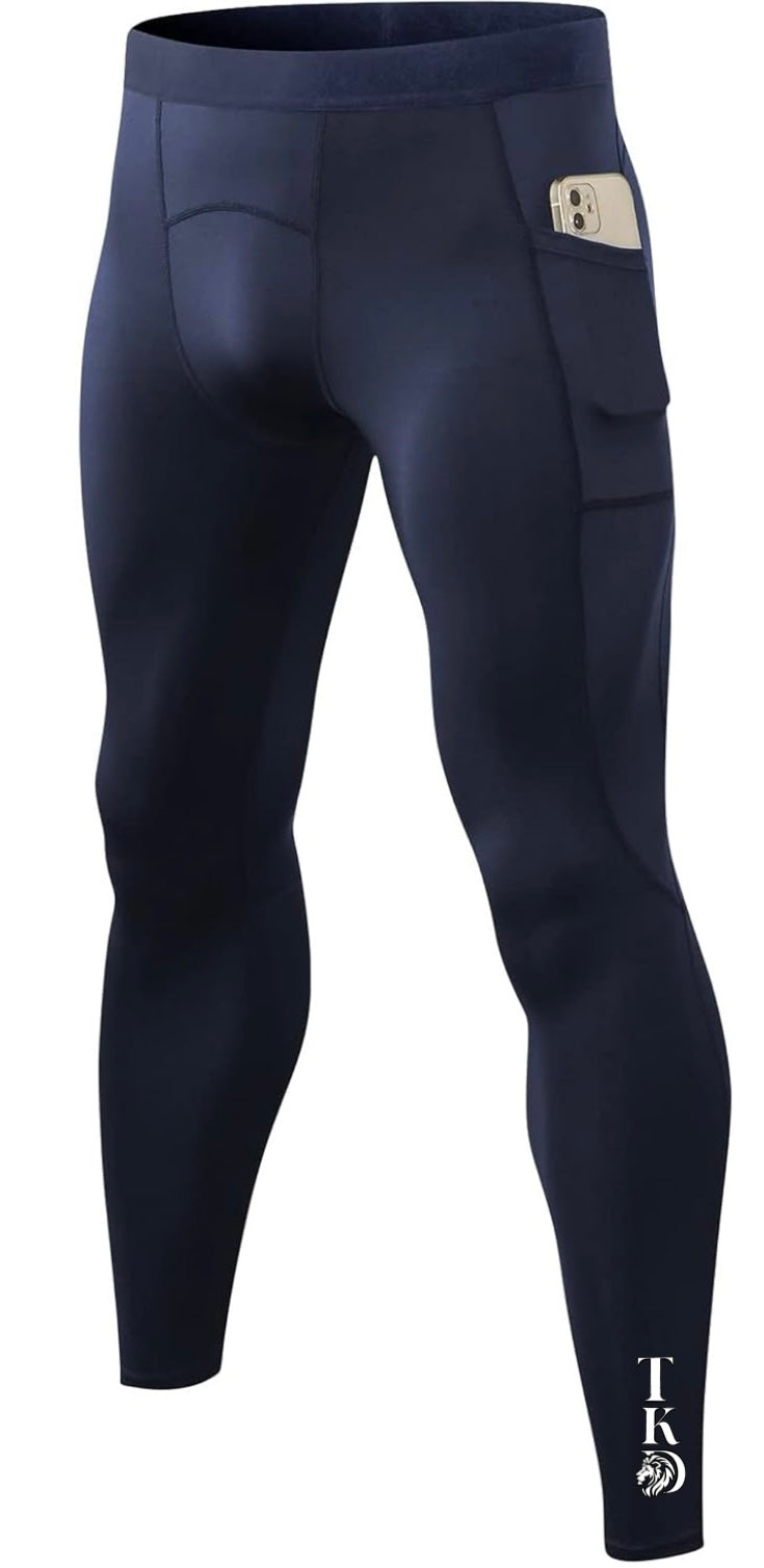 Men's Sports Compression Tights Leggings With Pockets